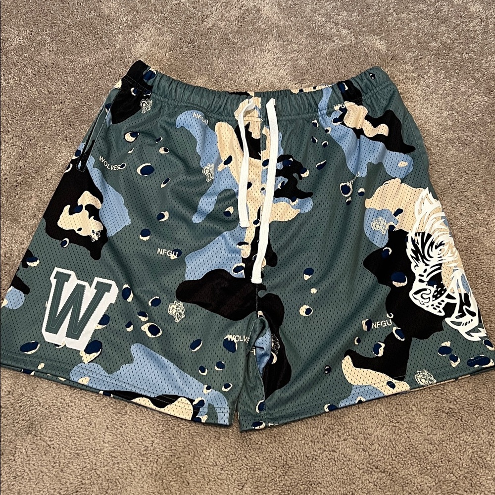 Darc Sport Camouflage Athletic Shorts - Green and Blue